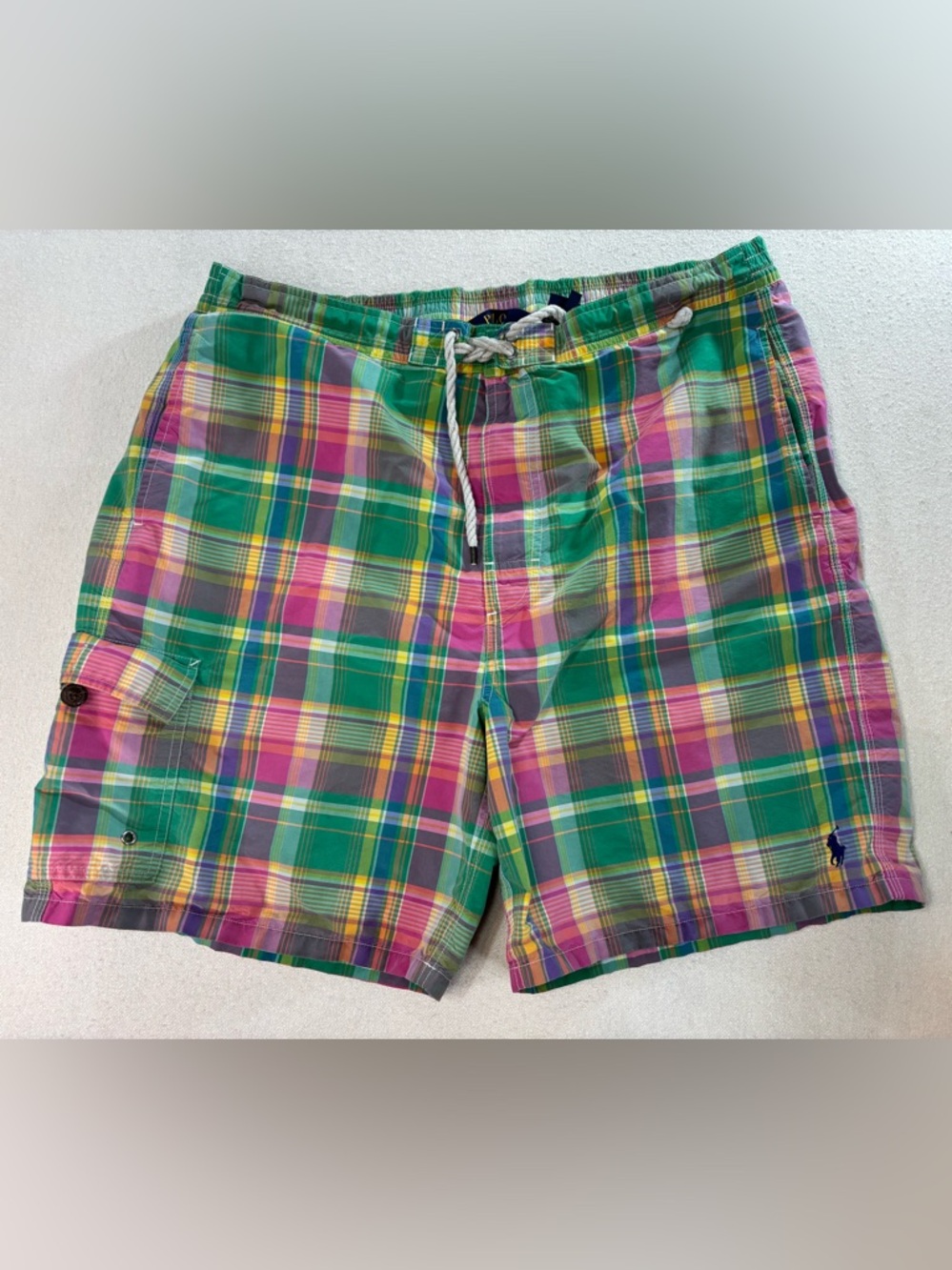 Polo Ralph Lauren Swim Trunks Mens LT Plaid Multicolor Beach Preppy - Picture 2 of 8